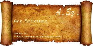 Arz Szixtusz névjegykártya